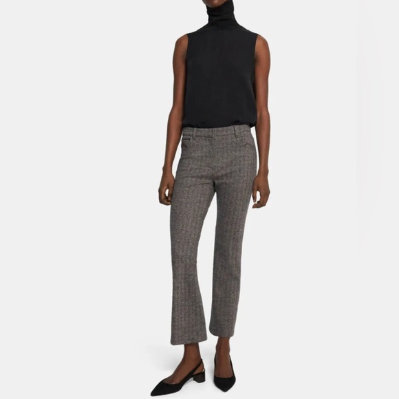 Theory Size 2 Herringbone Flare Leg Dress Pants - Picture 2 of 8